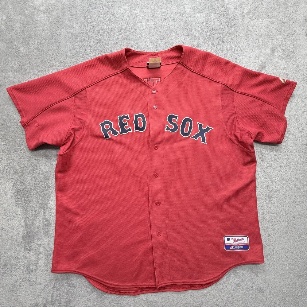 Vtg Boston Red Sox Jersey Mens 2X Red Majestic Martinez #45 Authentic Collection